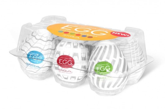 Набор из 6 мастурбаторов Tenga EGG Easy Beat с различным рельефом - Tenga - в Камышине купить с доставкой
