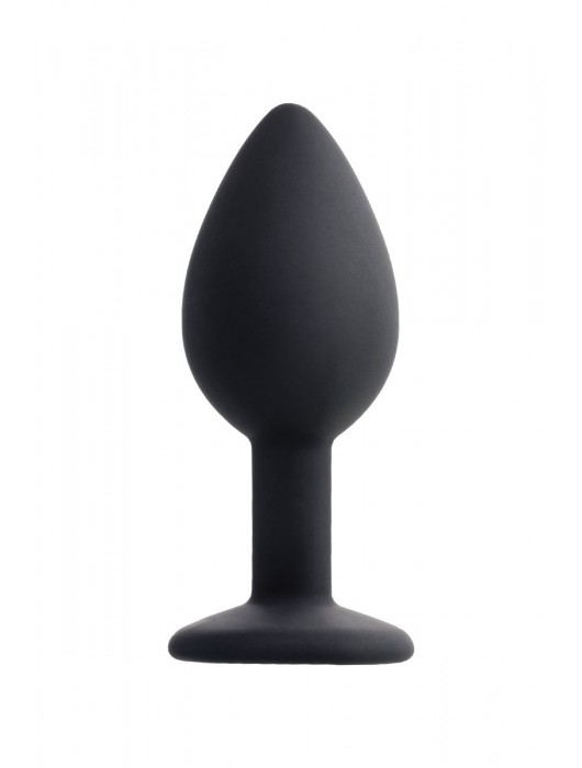 Черная анальная втулка с прозрачным стразом - 7,2 см. - POPO Pleasure - купить с доставкой в Камышине