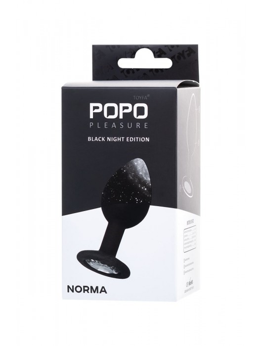 Черная анальная втулка с прозрачным стразом - 7,2 см. - POPO Pleasure - купить с доставкой в Камышине