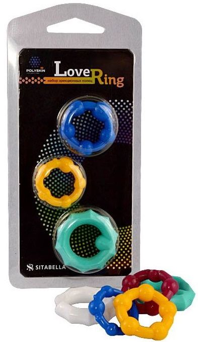 Набор из 3 цветных эрекционных колец Love Ring - Sitabella - в Камышине купить с доставкой