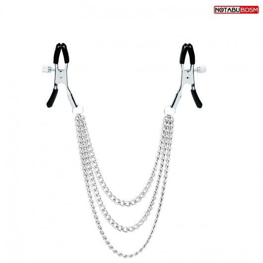 Оригинальные зажимы на соски с тройной цепочкой - Notabu - купить с доставкой в Камышине