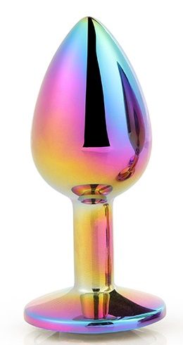 Голографическая анальная втулка с радужным кристаллом - 7,1 см. - Dream Toys - купить с доставкой в Камышине