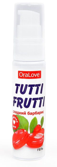 Гель-смазка Tutti-frutti со вкусом барбариса - 30 гр. - Биоритм - купить с доставкой в Камышине
