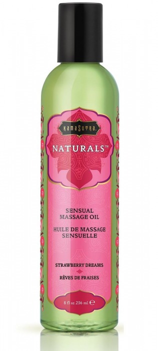 Массажное масло Naturals Strawberry Dreams с ароматом клубники - 236 мл. - Kama Sutra - купить с доставкой в Камышине