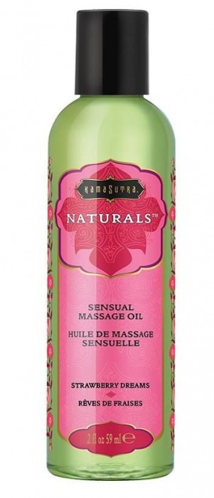 Массажное масло Naturals Strawberry Dreams с ароматом клубники - 59 мл. - Kama Sutra - купить с доставкой в Камышине