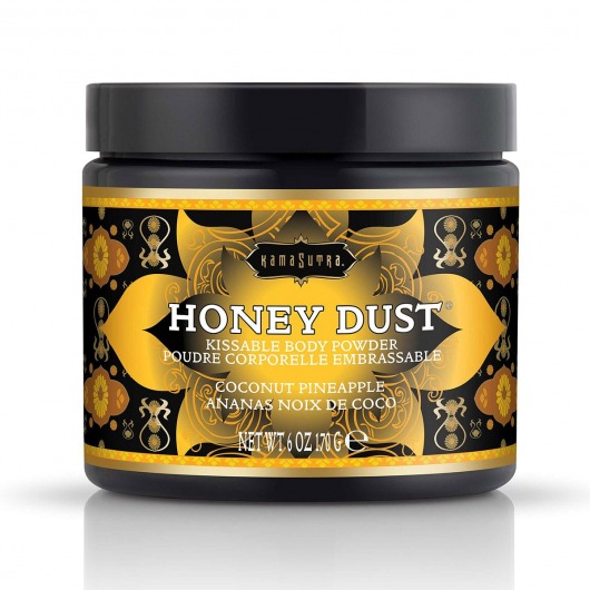 Пудра для тела Honey Dust Body Powder с ароматом кокоса и ананаса - 170 гр. - Kama Sutra - купить с доставкой в Камышине