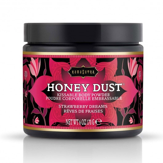 Пудра для тела Honey Dust Body Powder с ароматом клубники - 170 гр. - Kama Sutra - купить с доставкой в Камышине