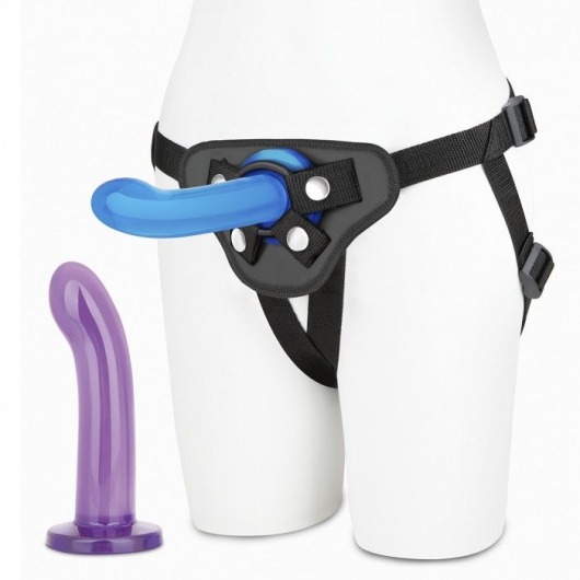 Страпон унисекс Beginners Strap-On с 2 насадками - 15 и 13 см. - Lux Fetish - купить с доставкой в Камышине