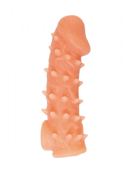 Телесная закрытая насадка с пупырышками Cock Sleeve Size L - 17,6 см. - KOKOS - в Камышине купить с доставкой