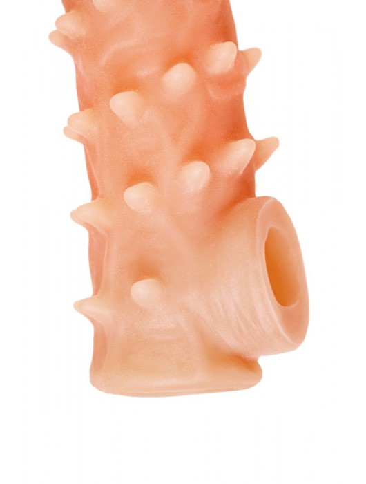 Телесная закрытая насадка с пупырышками Cock Sleeve Size L - 17,6 см. - KOKOS - в Камышине купить с доставкой