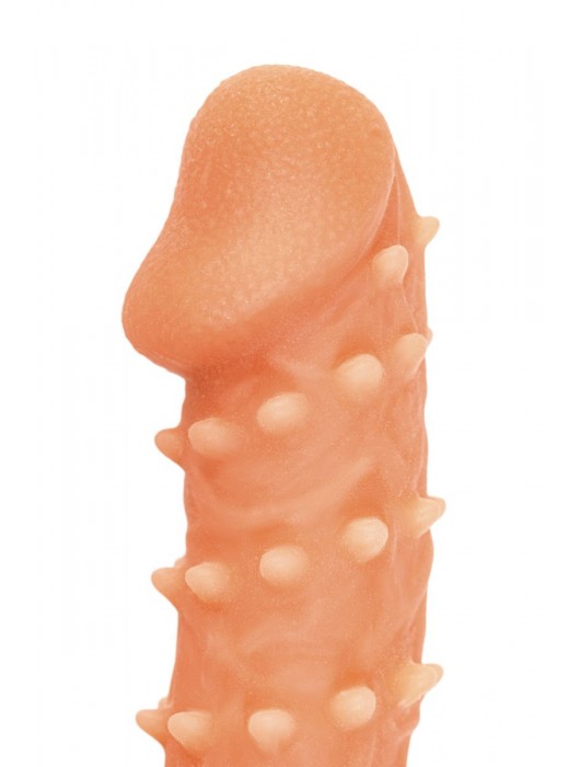 Телесная закрытая насадка с пупырышками Cock Sleeve Size L - 17,6 см. - KOKOS - в Камышине купить с доставкой