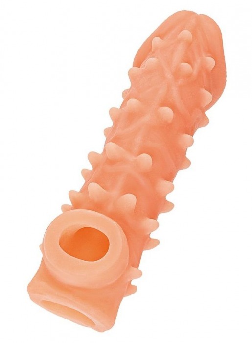 Телесная закрытая насадка с пупырышками Cock Sleeve Size L - 17,6 см. - KOKOS - в Камышине купить с доставкой