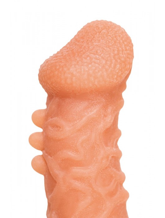 Телесная закрытая насадка с шершавой головкой Cock Sleeve Size S - 13,8 см. - KOKOS - в Камышине купить с доставкой