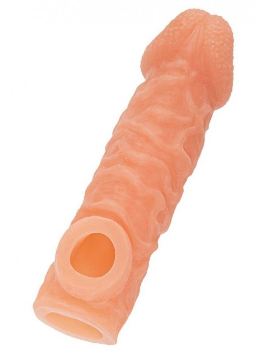 Телесная закрытая насадка с шершавой головкой Cock Sleeve Size S - 13,8 см. - KOKOS - в Камышине купить с доставкой