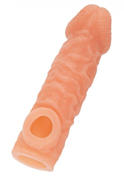 Телесная закрытая насадка с шершавой головкой Cock Sleeve Size M - 15,6 см. - KOKOS - в Камышине купить с доставкой