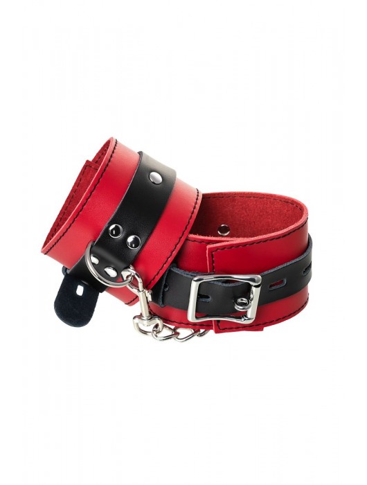 Красно-черные оковы на ноги из кожи - ToyFa - купить с доставкой в Камышине