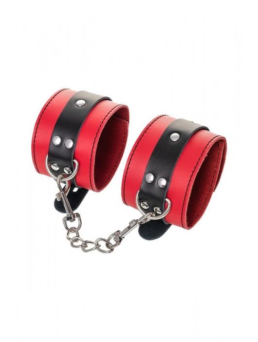 Красно-черные оковы на ноги из кожи - ToyFa - купить с доставкой в Камышине