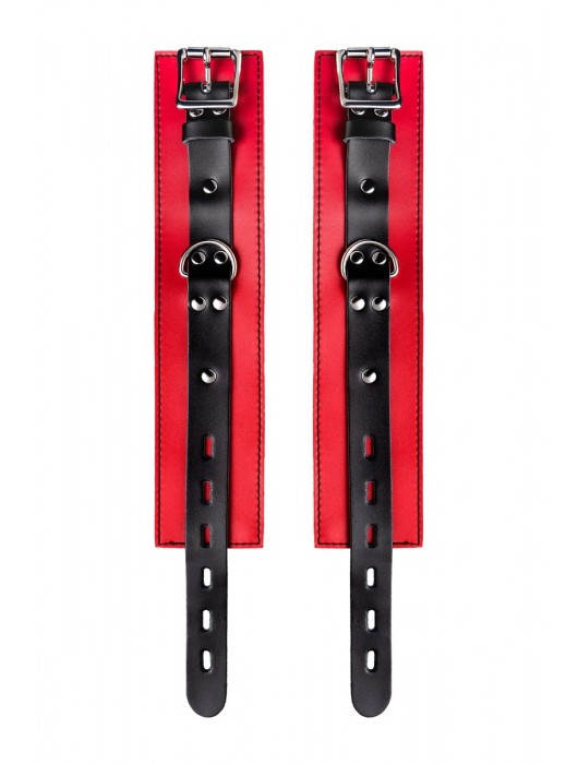 Красно-черные оковы на ноги из кожи - ToyFa - купить с доставкой в Камышине