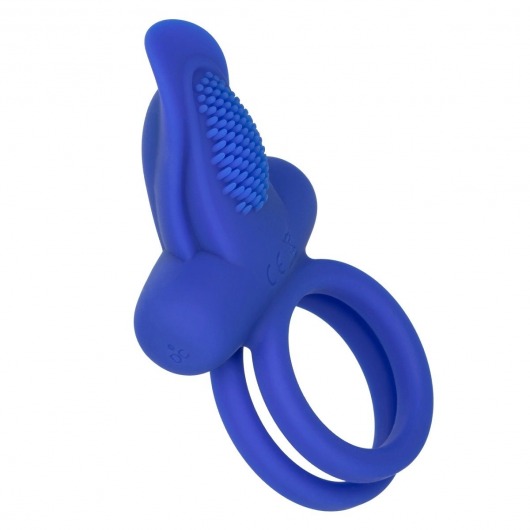 Синее перезаряжаемое эрекционное кольцо Silicone Rechargeable Dual Pleaser Enhancer - California Exotic Novelties - в Камышине купить с доставкой