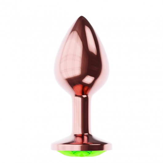 Пробка цвета розового золота с лаймовым кристаллом Diamond Emerald Shine S - 7,2 см. - Lola Games - купить с доставкой в Камышине