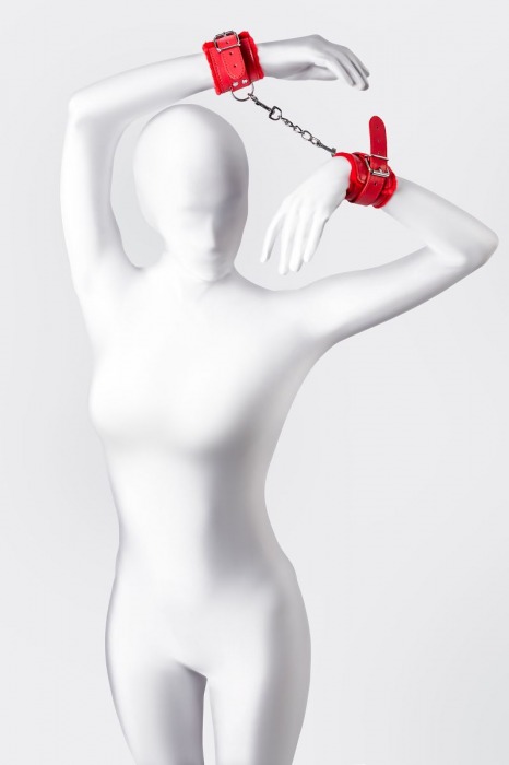 Красные наручники Anonymo из искусственной кожи - ToyFa - купить с доставкой в Камышине