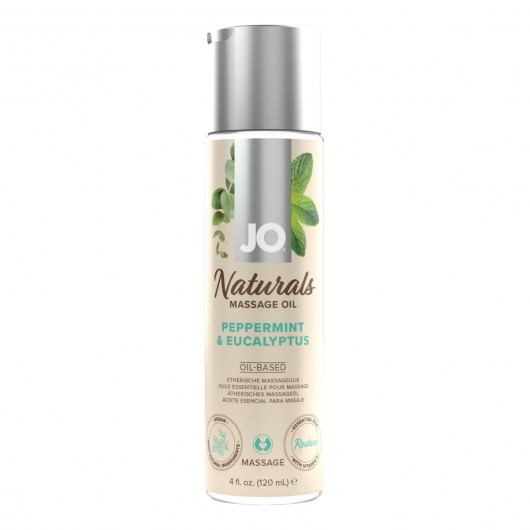 Массажное масло с ароматом перечной мяты и эвкалипта JO Naturals Peppermint   Eucalyptus - 120 мл. - System JO - купить с доставкой в Камышине