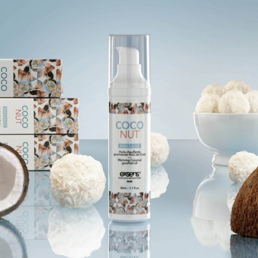 Разогревающее массажное масло с ароматом кокоса Gourmet Coconut - 50 мл. - Exsens - купить с доставкой в Камышине