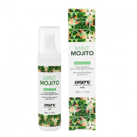 Разогревающее массажное масло с ароматом мохито Gourmet Mint Mojito - 50 мл. - Exsens - купить с доставкой в Камышине