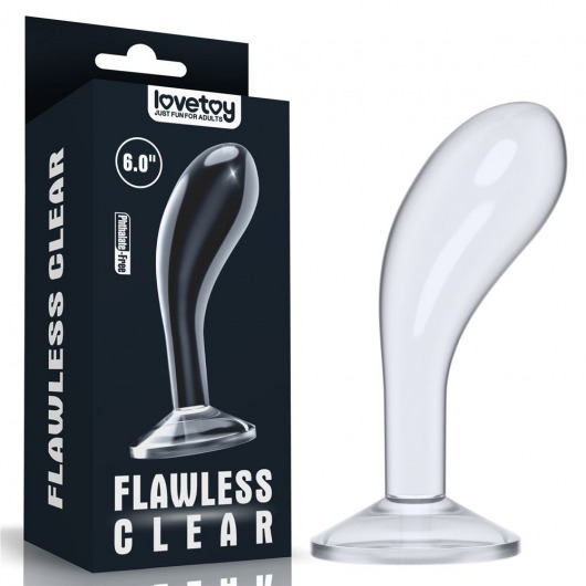 Прозрачный стимулятор простаты Flawless Clear Prostate Plug - 15 см. - Lovetoy - в Камышине купить с доставкой