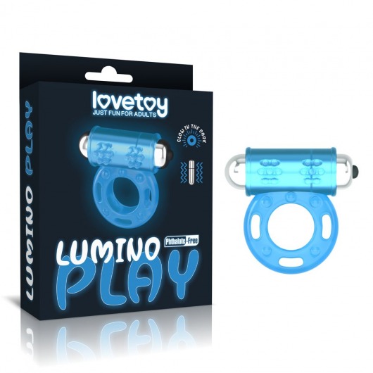 Голубое, светящееся в темноте эрекционное виброкольцо Lumino Play Vibrating Penis Ring - Lovetoy - в Камышине купить с доставкой