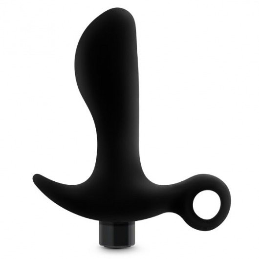 Черный анальный вибратор Silicone Vibrating Prostate Massager 01 - 10,8 см. - Blush Novelties - в Камышине купить с доставкой