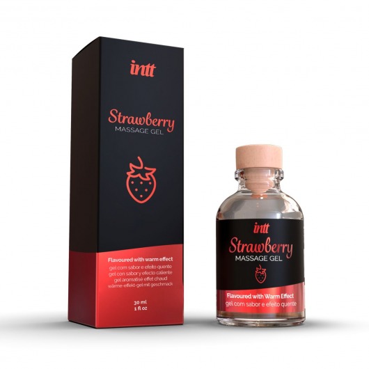 Массажный гель с ароматом клубники Strawberry - 30 мл. - INTT - купить с доставкой в Камышине