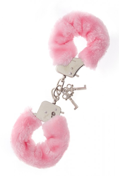 Металлические наручники с розовой меховой опушкой METAL HANDCUFF WITH PLUSH PINK - Dream Toys - купить с доставкой в Камышине