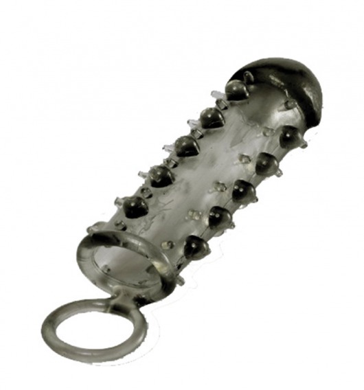 Дымчатая стимулирующая насадка с закрытой головкой SAMURAI PENIS SLEEVE BLACK - 14,5 см. - NMC - в Камышине купить с доставкой