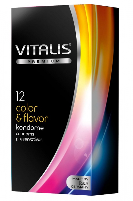 Цветные ароматизированные презервативы VITALIS PREMIUM color   flavor - 12 шт. - Vitalis - купить с доставкой в Камышине