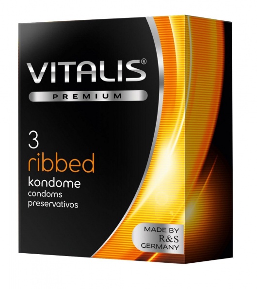 Ребристые презервативы VITALIS PREMIUM ribbed - 3 шт. - Vitalis - купить с доставкой в Камышине
