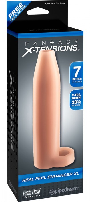Телесная насадка Real Feel Enhancer XL - 17 см. - Pipedream - в Камышине купить с доставкой