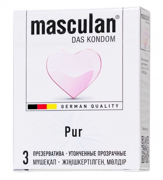 Супертонкие презервативы Masculan Pur - 3 шт. - Masculan - купить с доставкой в Камышине