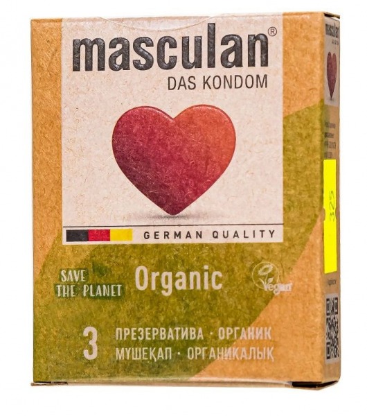 Экологически чистые презервативы Masculan Organic - 3 шт. - Masculan - купить с доставкой в Камышине