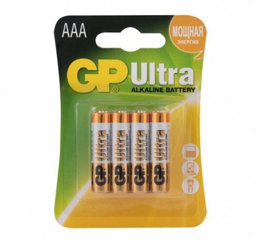 Батарейки алкалиновые GP Ultra Alkaline 24А AАA/LR03 - 4 шт. - Элементы питания - купить с доставкой в Камышине