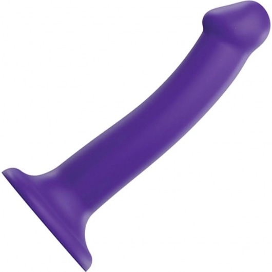 Фиолетовый фаллоимитатор-насадка Strap-On-Me Dildo Dual Density size M - 18 см. - Strap-on-me - купить с доставкой в Камышине