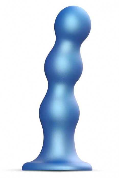 Голубая насадка Strap-On-Me Dildo Plug Balls size S - Strap-on-me - купить с доставкой в Камышине