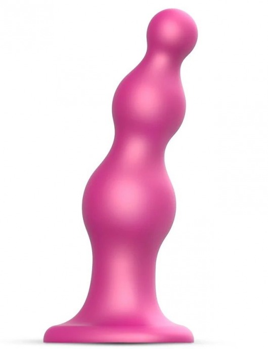 Розовая насадка Strap-On-Me Dildo Plug Beads size S - Strap-on-me - купить с доставкой в Камышине