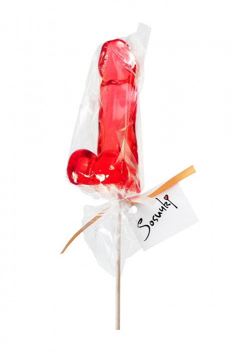 Красный леденец в форме члена со вкусом виски - 173 гр. - Sosuчki - купить с доставкой в Камышине