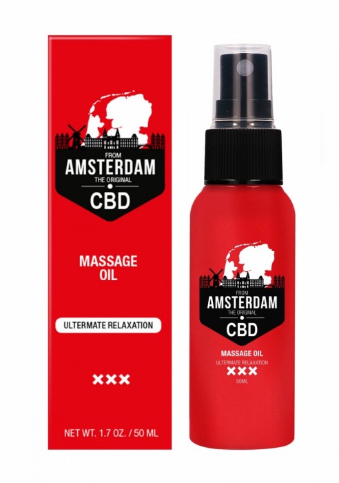 Стимулирующее массажное масло CBD from Amsterdam Massage Oil - 50 мл. - Shots Media BV - купить с доставкой в Камышине