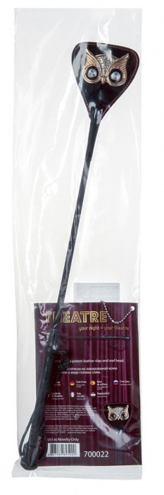 Чёрный стек с совой на кожаном наконечнике - 24 см. - ToyFa - купить с доставкой в Камышине