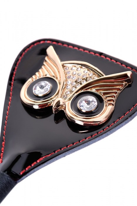 Чёрный стек с совой на кожаном наконечнике - 24 см. - ToyFa - купить с доставкой в Камышине