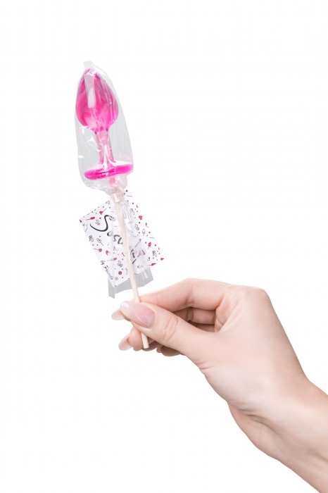 Розовый леденец  в форме анальной втулки со вкусом айриш крим - 29 гр. - Sosuчki - купить с доставкой в Камышине