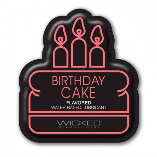 Лубрикант на водной основе со вкусом торта с кремом Wicked Aqua Birthday cake - 3 мл. - Wicked - купить с доставкой в Камышине