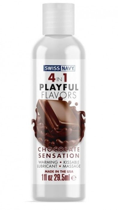 Массажный гель 4-в-1 Chocolate Sensation с ароматом шоколада - 29,5 мл. - Swiss navy - купить с доставкой в Камышине